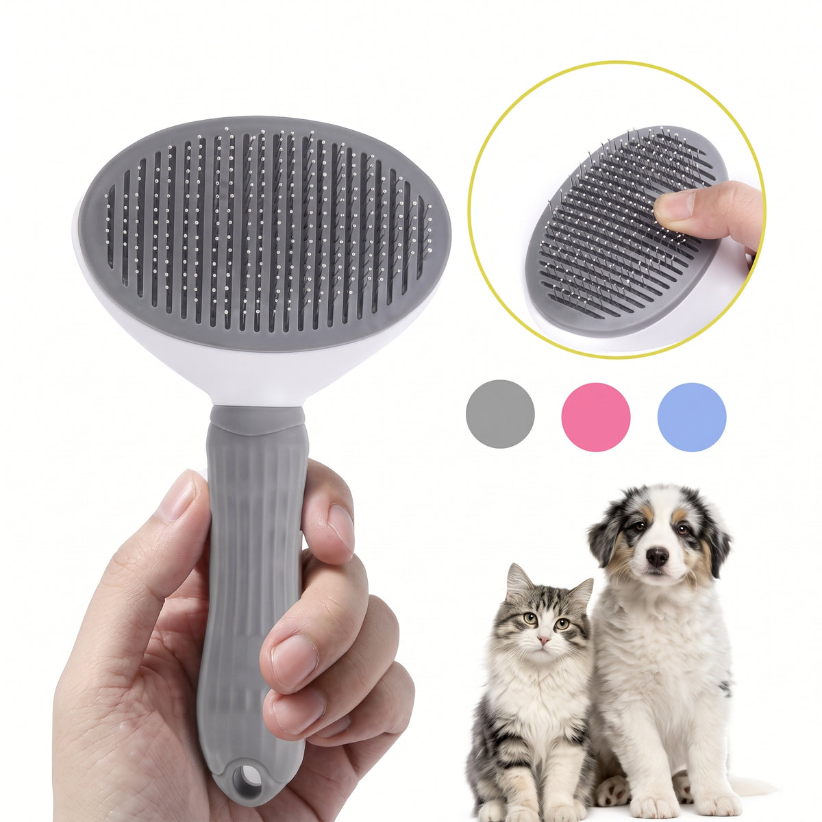Pet Dog Brush Cat Comb Self Cleaning Pet Hair Remover Brush For Dogs Cats Grooming Tools Pets Dematting Comb Dogs Accessories