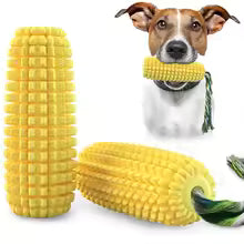 Squeaky Corn Shape Dog Toothbrush Molar Chew Stick, Interactive Dental Care Dog Toy, Pet Supplies for Puppy Teeth Cleaning Play