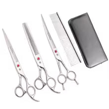 Dog Grooming Scissors Black Purple Dragon Japan Stainless Straight Scissors Thinning Shear Curved Shears Pet Scissors Z3005