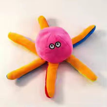 Cute Pink Head Octopus Squeaky Plush Dog Toy Tough Chew Toy Teeth Cleaning Interactive Self Play Pet Gear For Small Medium Dogs
