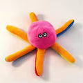 Cute Pink Head Octopus Squeaky Plush Dog Toy Tough Chew Toy Teeth Cleaning Interactive Self Play Pet Gear For Small Medium Dogs