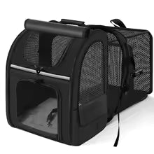 Large Capacity Pet Carrier Backpack Foldable Breathable Expandable Cat Bag Adjustable Pet Travel Bag Hiking Adventure