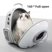 Pet Out Portable Transparent Cat Bag Cat Breathable Space Capsule Double Shoulder Cat Bag Large Capacity Side Open Pet Bag
