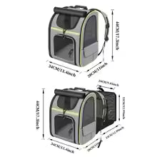 Large Capacity Pet Carrier Backpack Foldable Breathable Expandable Cat Bag Adjustable Pet Travel Bag Hiking Adventure