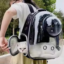 Pet cat carrier with a transparent window a portable outdoor baga spacious cat carrier,and a breathable, large-capacity backpack