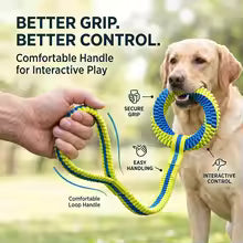 Dog Tug Toy with Handle Interactive Training Toy for Dogs Dental Cleaning Rope Durable Chew Toy Large Medium Dogs Outdoor Play