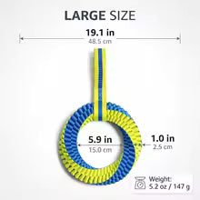 Dog Tug Toy with Handle Interactive Training Toy for Dogs Dental Cleaning Rope Durable Chew Toy Large Medium Dogs Outdoor Play