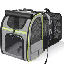 Large Capacity Pet Carrier Backpack Foldable Breathable Expandable Cat Bag Adjustable Pet Travel Bag Hiking Adventure
