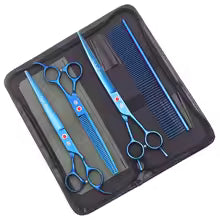 Dog Grooming Scissors Black Purple Dragon Japan Stainless Straight Scissors Thinning Shear Curved Shears Pet Scissors Z3005