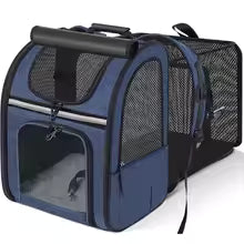 Large Capacity Pet Carrier Backpack Foldable Breathable Expandable Cat Bag Adjustable Pet Travel Bag Hiking Adventure