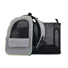Large Capacity Pet Carrier Backpack Foldable Breathable Expandable Cat Bag Adjustable Pet Travel Bag Hiking Adventure