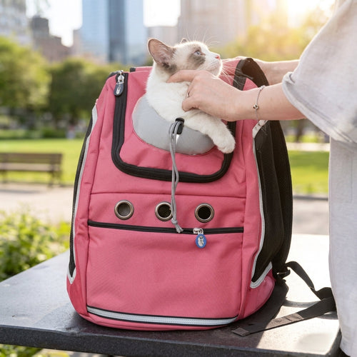 Breathable dog carrier backpack side view