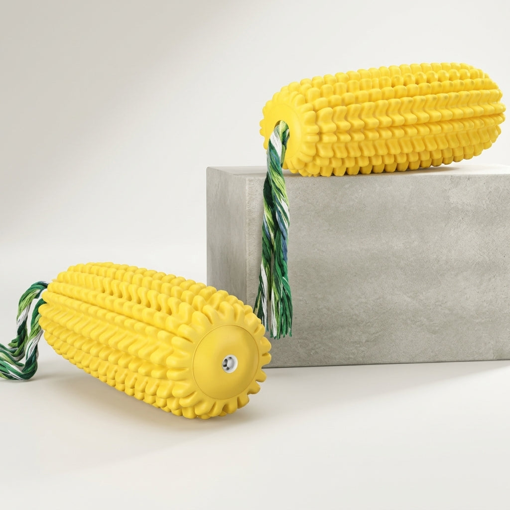 Corn dental dog toy side view