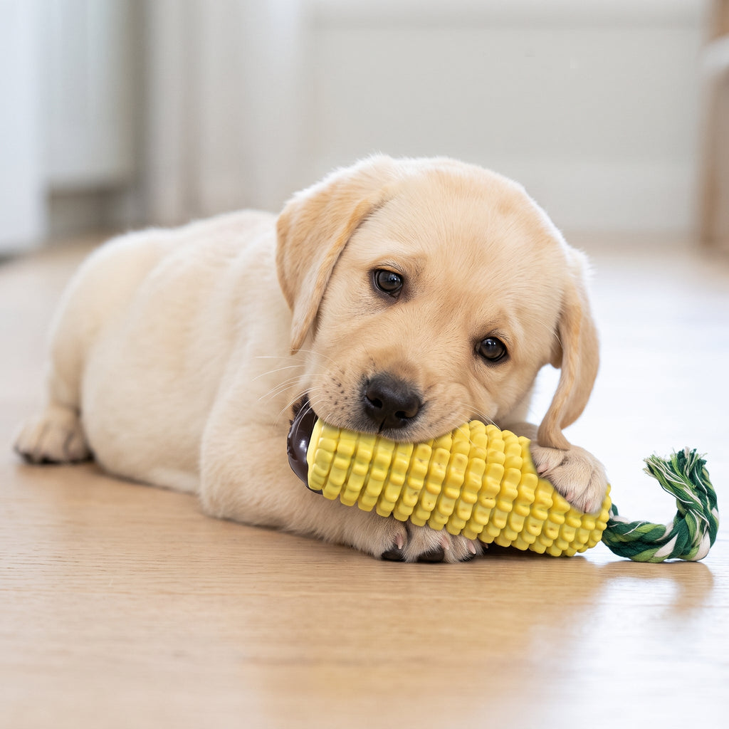 Dental chew dog toy use