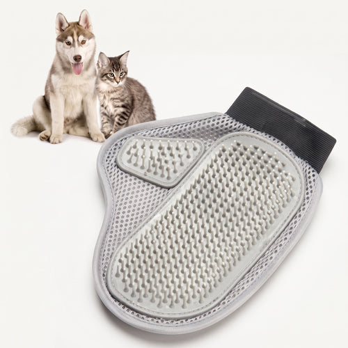 Dual-sided dog grooming glove