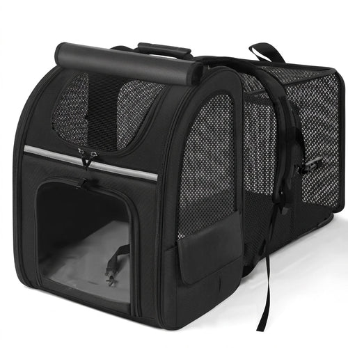 Foldable pet carrier backpack side view
