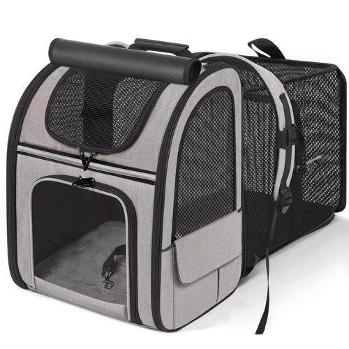Foldable expandable pet carrier backpack