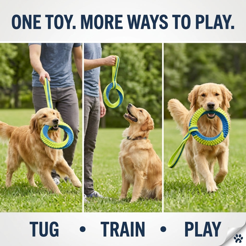 Rope tug dog toy side view