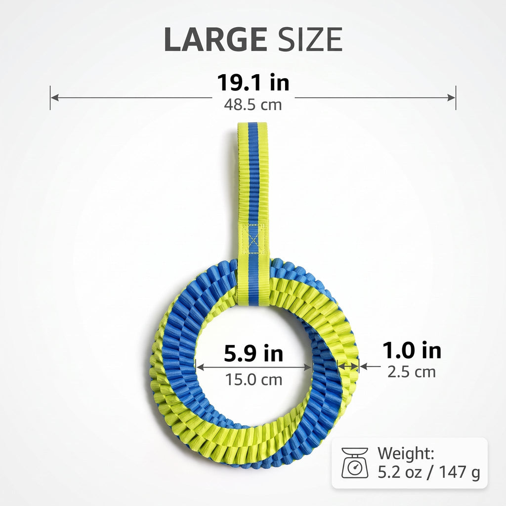 Rope tug dog toy in use