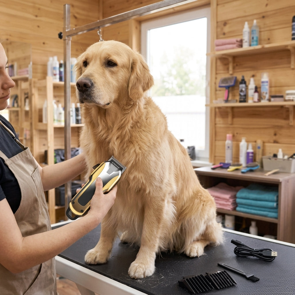 USB pet hair clipper side view
